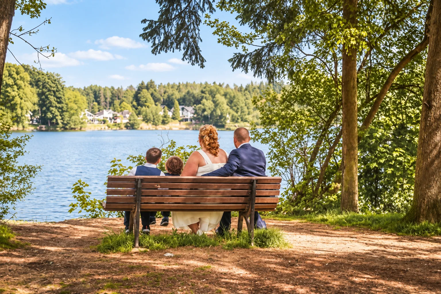 Familie lacht gemeinsam bei einem natürlichen Familienshooting